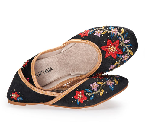 フラットシューズ LOTUS BALLET FLATS Lotus Flower - Women's Nude Mesh Flats with Square Toe