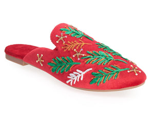 
                  
                    Load image into Gallery viewer, Festive Crimson Mules
                  
                