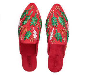 
                  
                    Load image into Gallery viewer, Festive Crimson Mules
                  
                